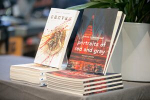 display of books by james morehead