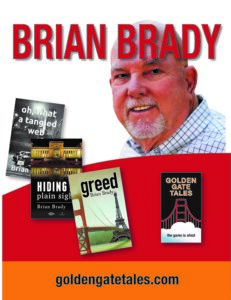 image of author brian brady and his 4 novels